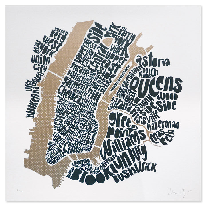 Map of NYC (Gold/Anthracite)