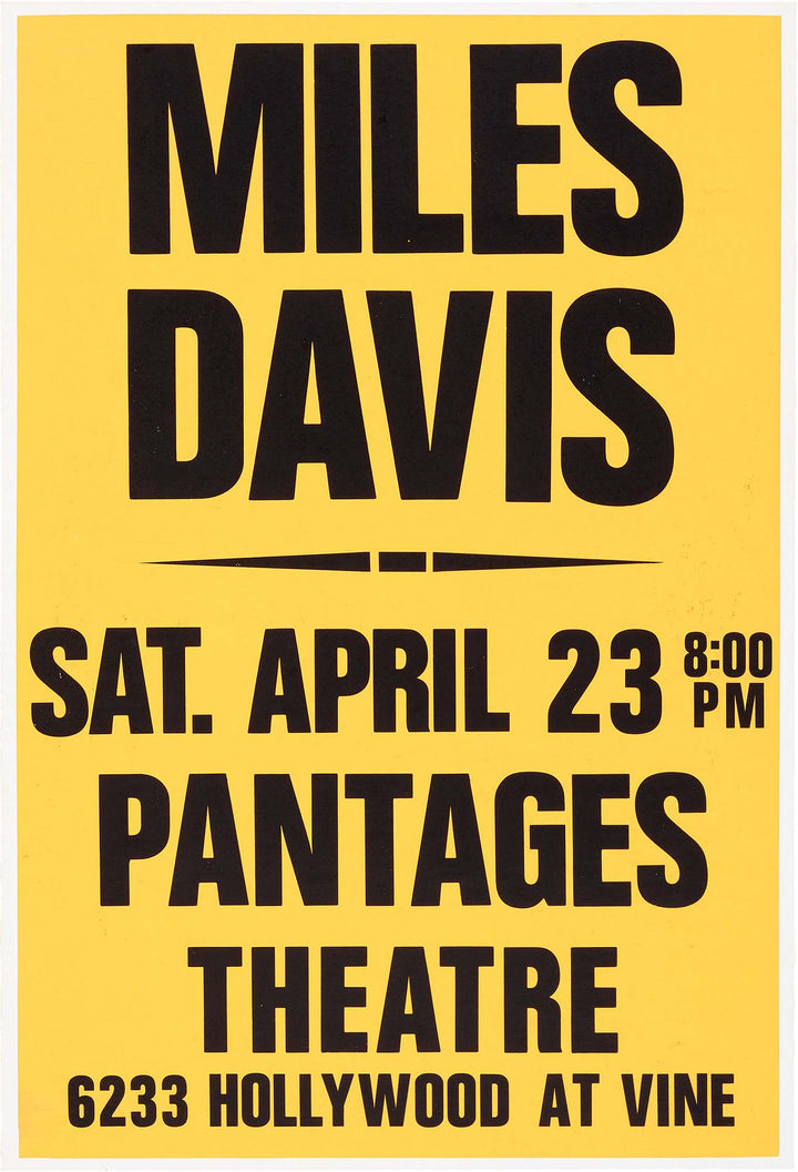 Mile Davis, Los Angeles, CA Concert Poster