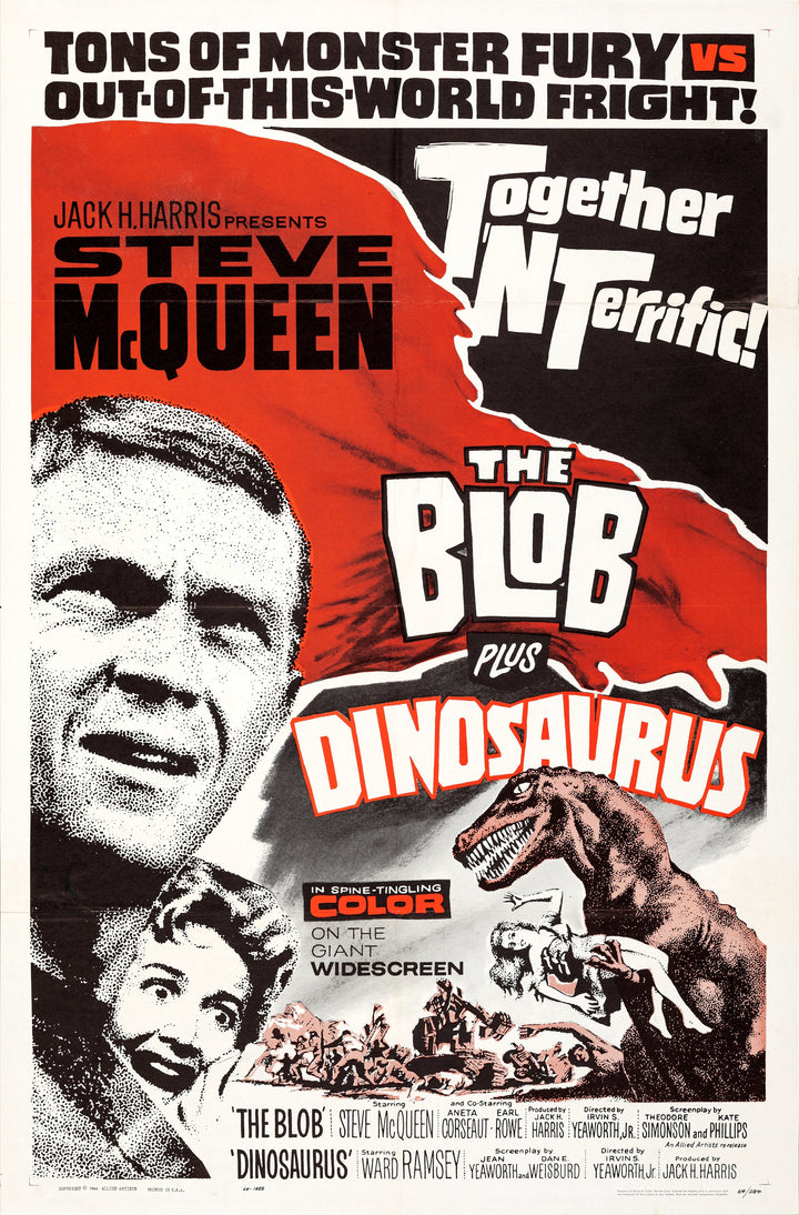 The Blob/Dinosaurs double-bill (Allied Artists) R-1964, US One-Sheet